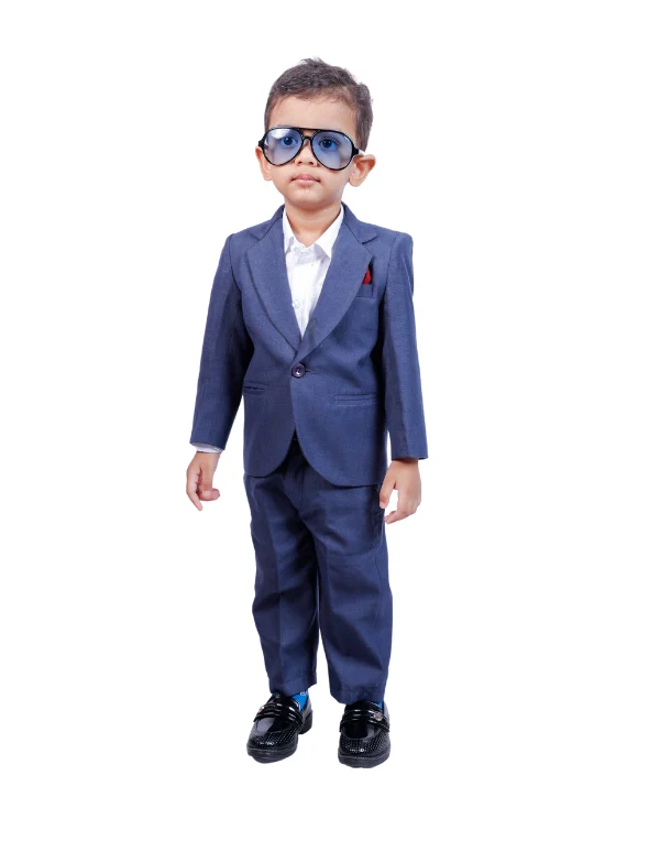 Baby Boys Single Breasted Navy Blue Suit