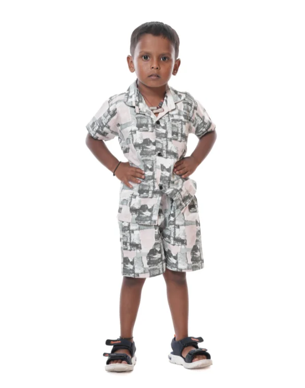 Baby Boys Printed Cotton Blend Half Sleeves Clothing Set