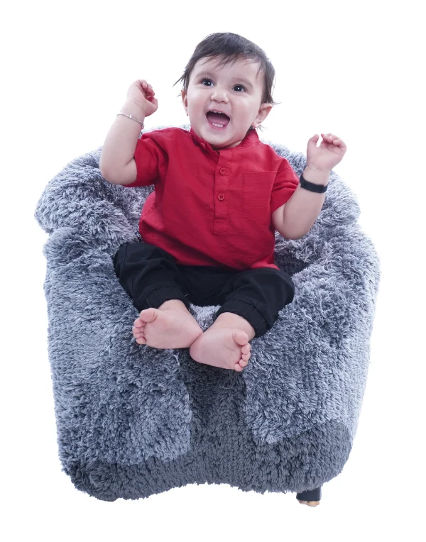 Baby Boys Red Cotton Blend Full Sleeves Shirt