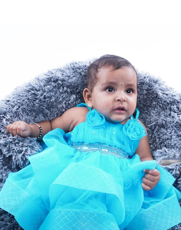 Baby Girls Blue Fairy Layered Fit & Flare Dress