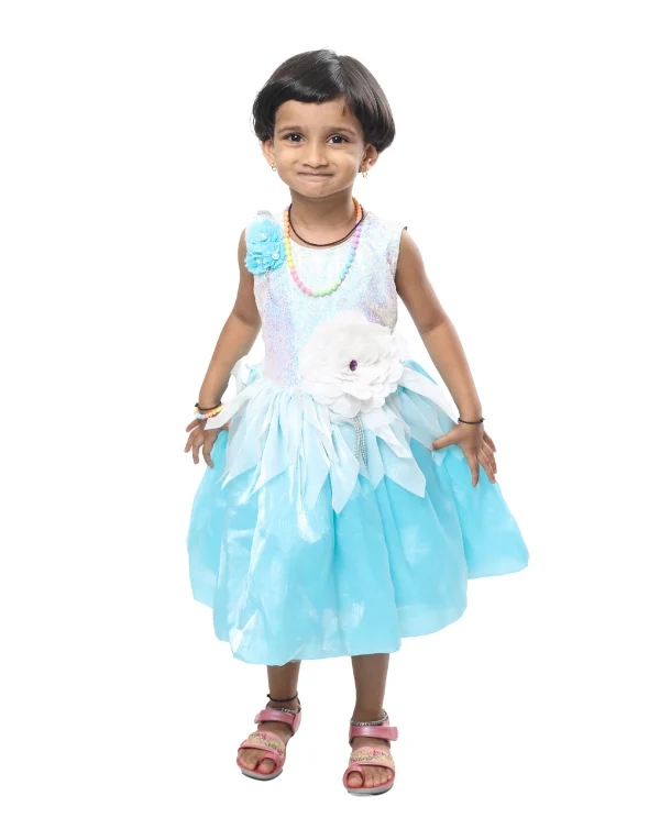 Junior Genie Fashion Girls Blue Fit And Flare Midi Dress