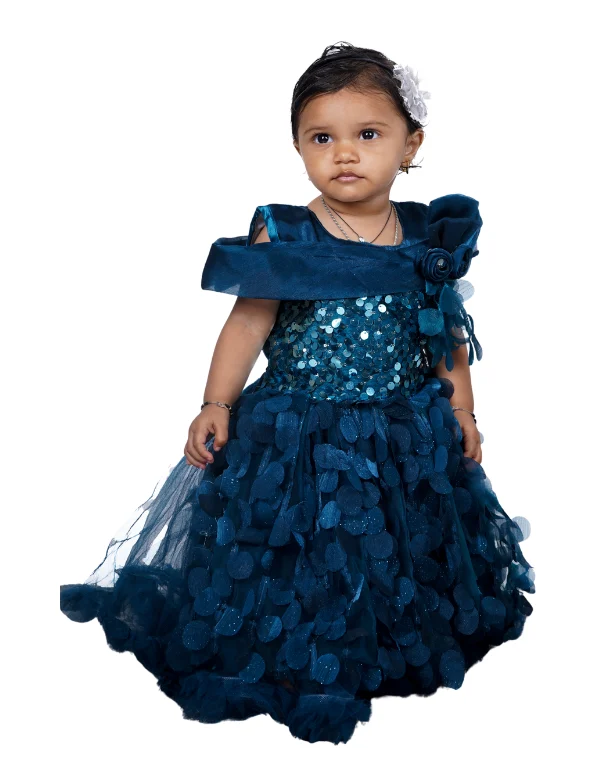 Junior Genie Fashion Girls Blue Full Length Sleeveless Dress