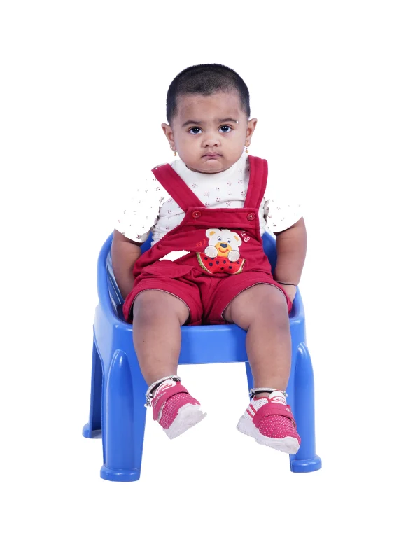 Junior Genie Fashion Baby Boys Red Dungaree With White T-Shirt