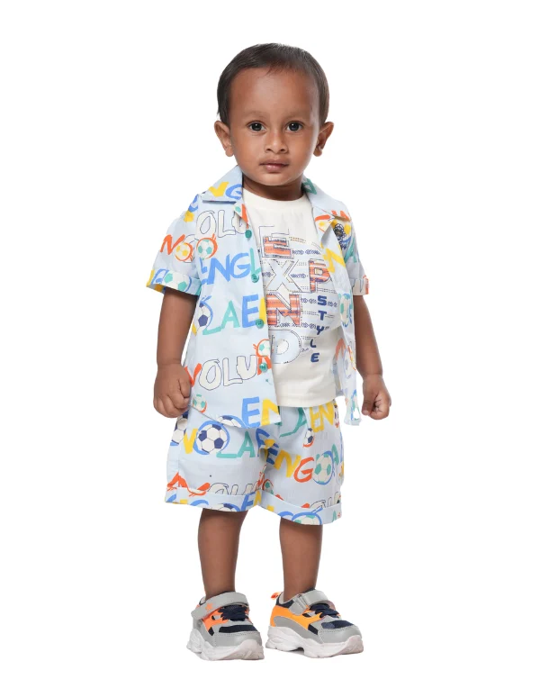 Junior Genie Fashion Baby Boys Alphabets Printed Half Sleeved Clothing Set