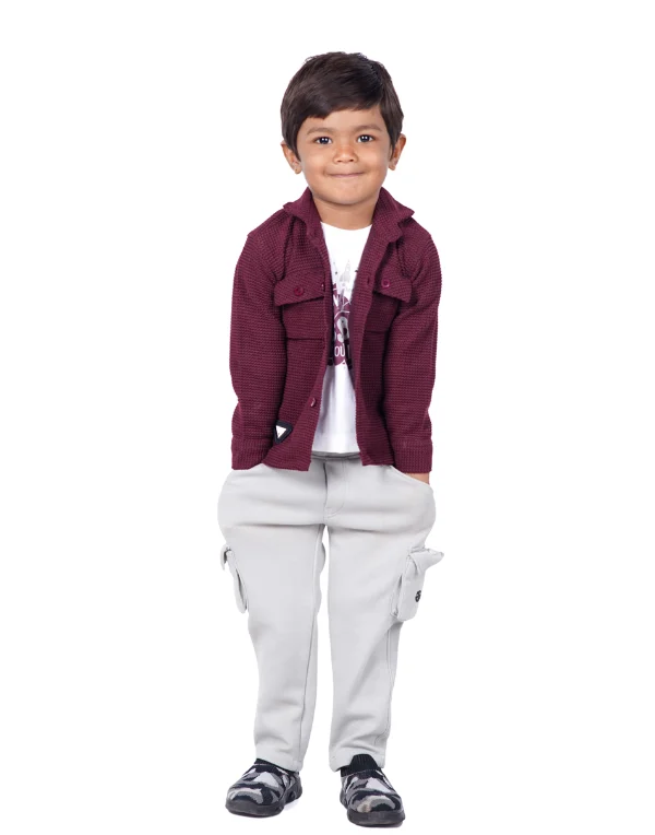 Junior Genie Fashion Boys Fancy White Trousers