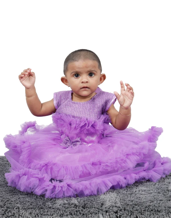 Junior Genie Fashion Baby Girls Purple Fancy Layered Dress