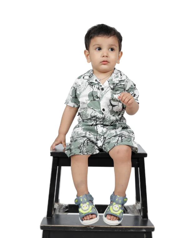 Junior Genie Fashion Baby Boys Green Stylish Half Sleeves Clothing Set