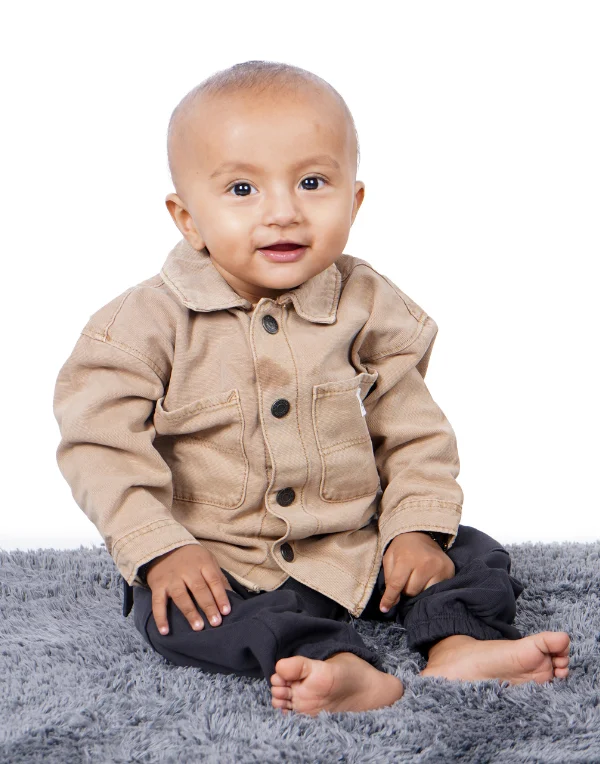 Junior Genie Fashion Baby Boys Brown Solid Shirt