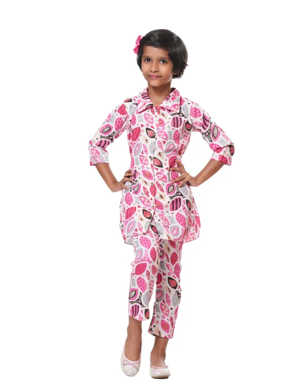 Junior Genie Fashion Girls Printed Pink Clothing Set