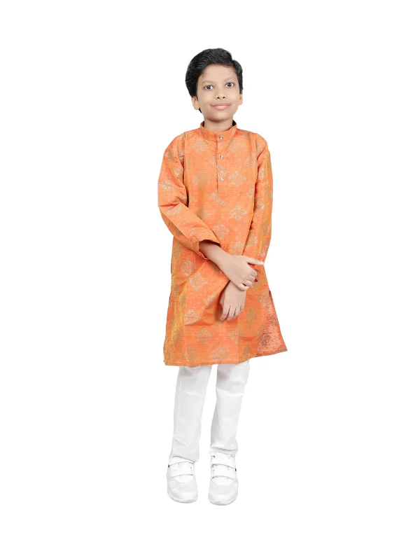 Junior Genie Fashion Boys Ethnic Orange Kurta